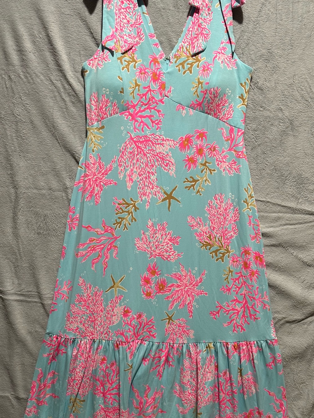 NWT Lilly Pulitzer Aquinnah Maxi Dress Royal Coral Aqua Pink Size 12